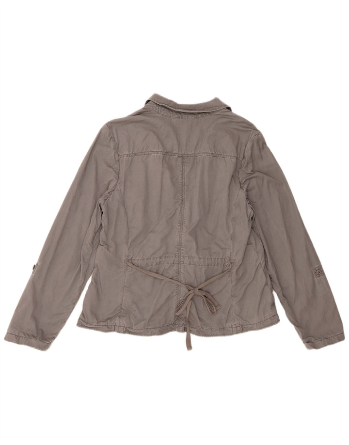 Eddie Bauer Damen 2-Knopf-Blazerjacke UK 18 XL Graue Baumwolle