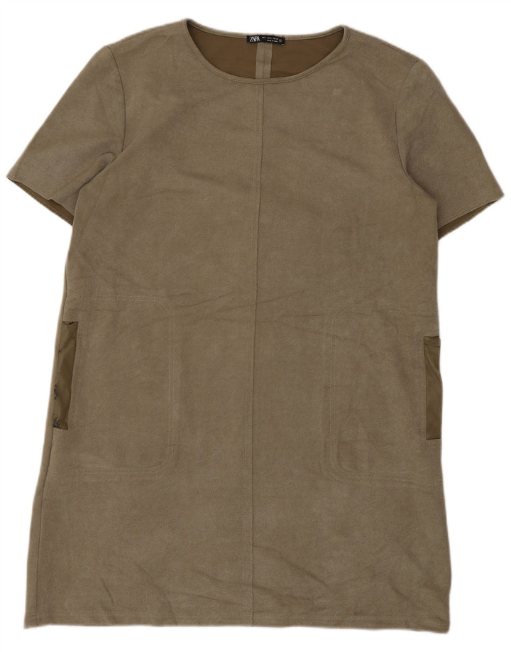 Zara Damen Etuikleid UK 16 Large Khaki
