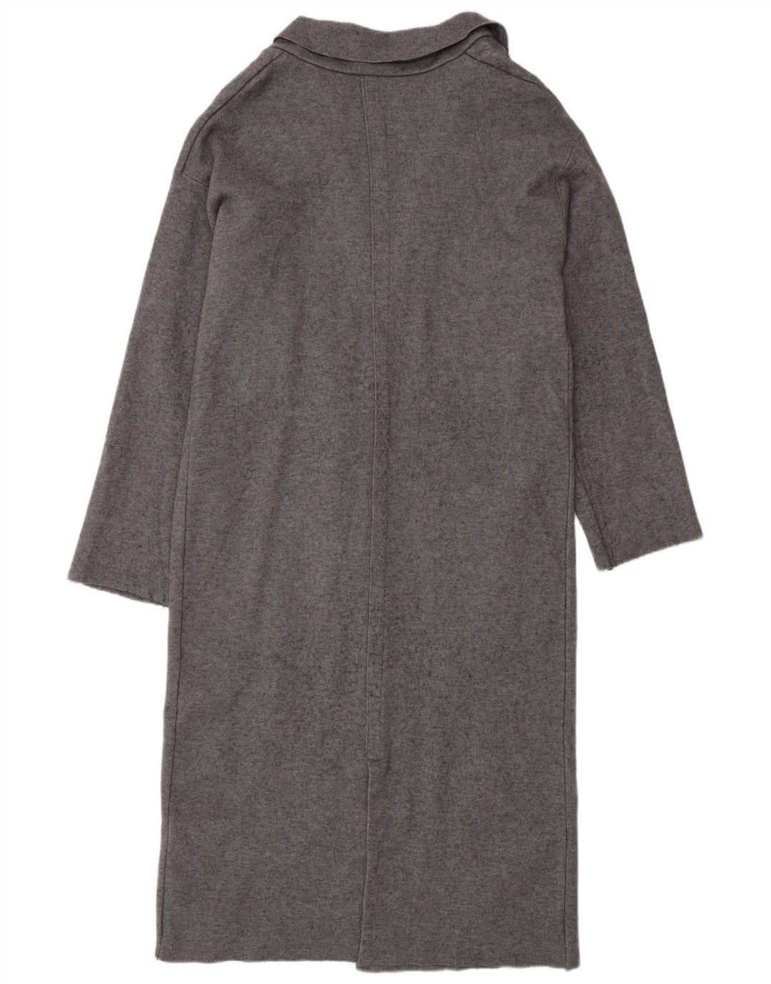 Zara Damen Longline-Cardigan-Pullover UK 14 Mittelgraue Viskose