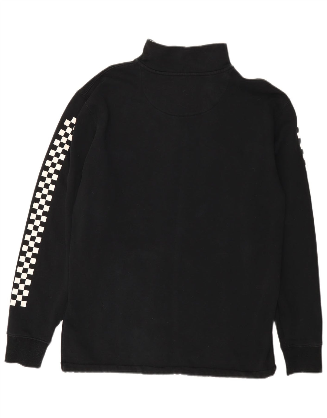 VANS Herren-Sweatshirt mit Reißverschluss am Hals, mittlere schwarze geometrische Baumwolle