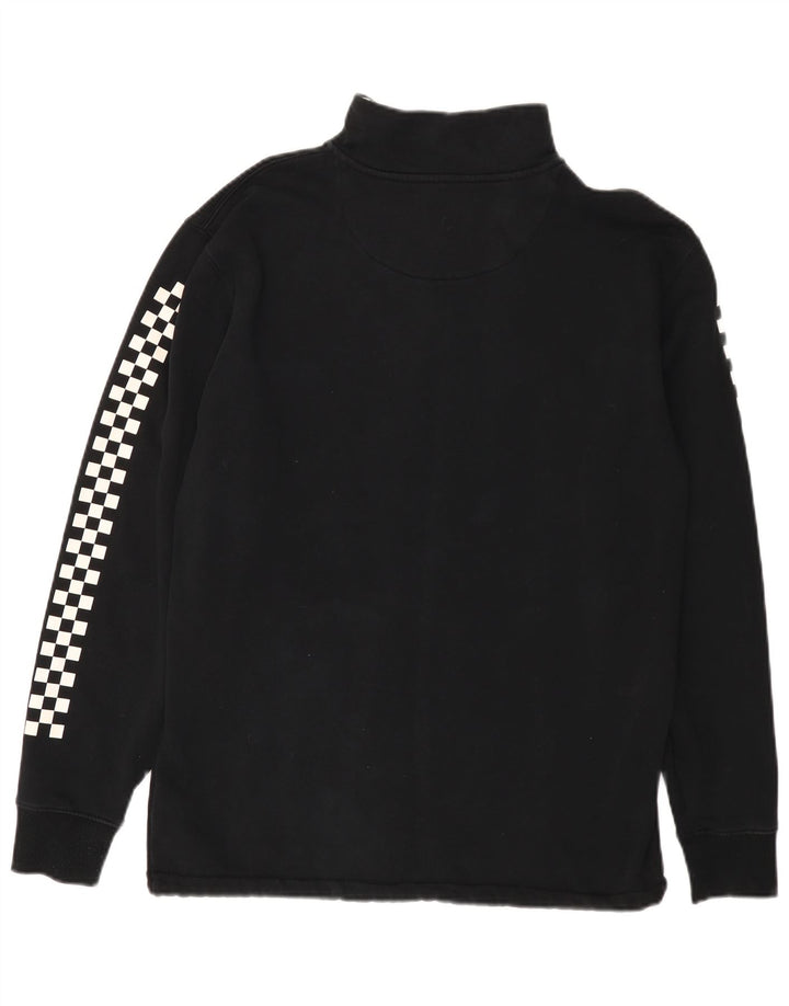 VANS Herren-Sweatshirt mit Reißverschluss am Hals, mittlere schwarze geometrische Baumwolle