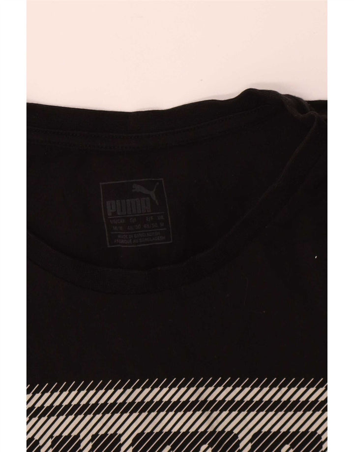 Puma Herren Grafik T-Shirt Top Mittelschwarz Baumwolle