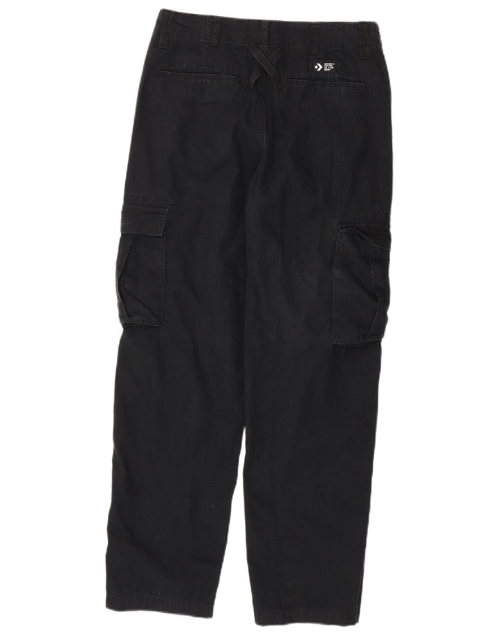 CONVERSE Gerade Cargohose für Damen W27 L28 Schwarze Baumwolle