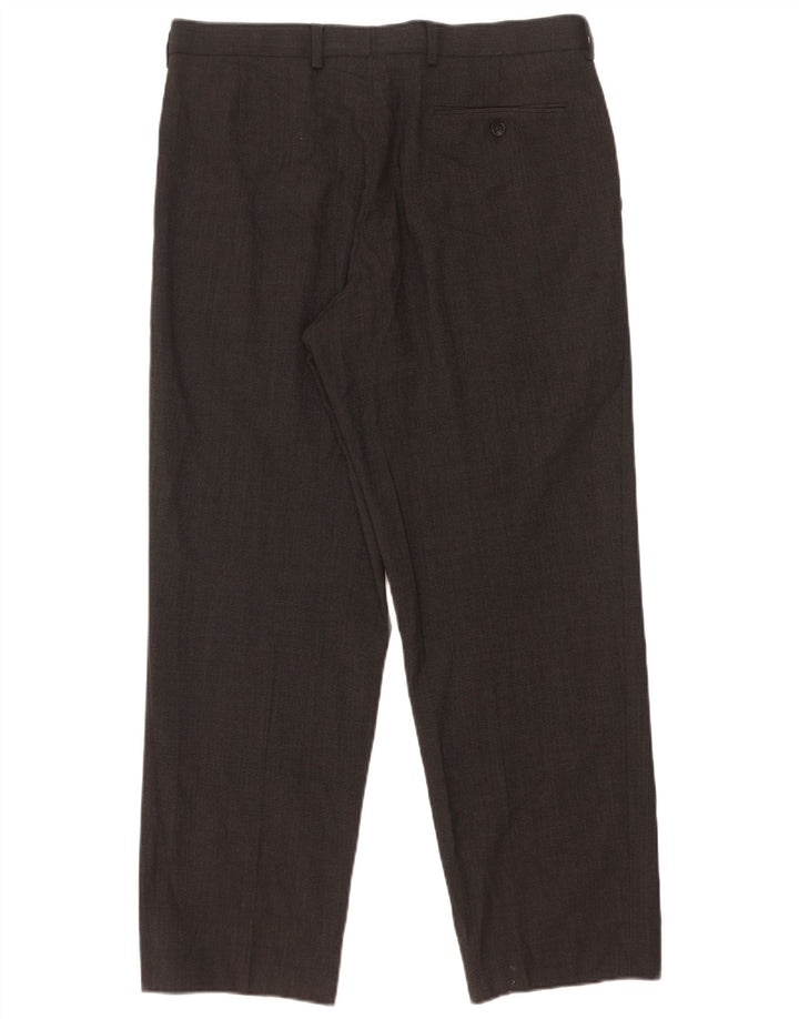Gerade Herren-Anzughose von Marks & Spencer, W34, L29, grau, Polyester