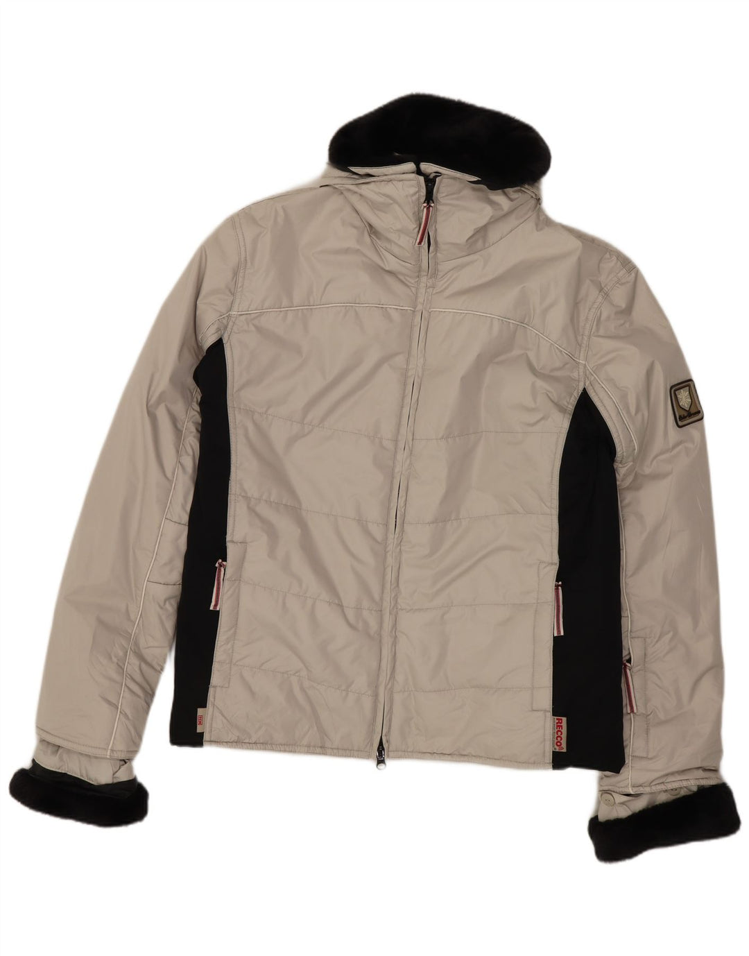 TCM Damen Übergroße wattierte Jacke UK 8/10 Small Beige Colourblock