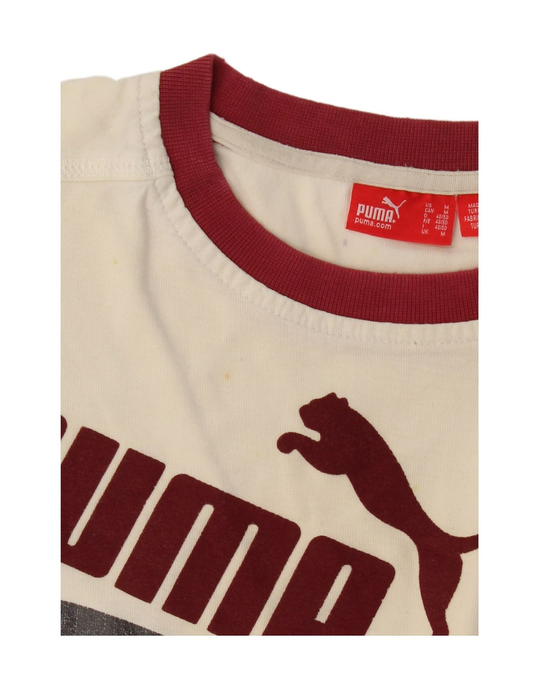 PUMA Mens Graphic Top Long Sleeve Medium Off White Vintage Puma and Second-Hand Puma from Messina Hembry 