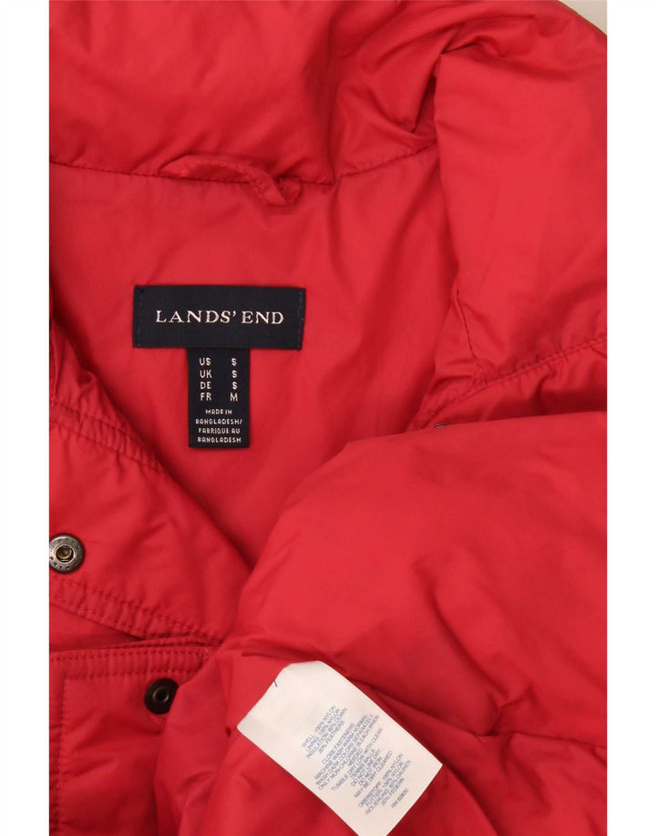 Lands End Damen-Übergröße, gepolsterte Weste, UK 10, Größe S, rotes Nylon