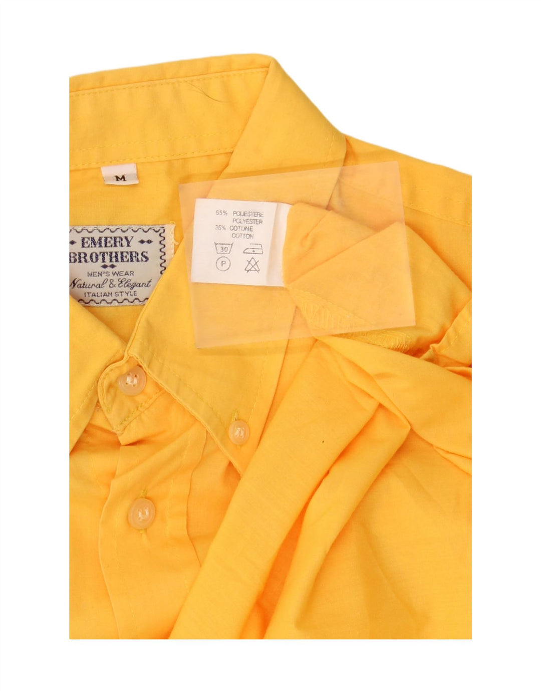 EMERY BROHERS Herrenhemd Mittelgelbes Polyester