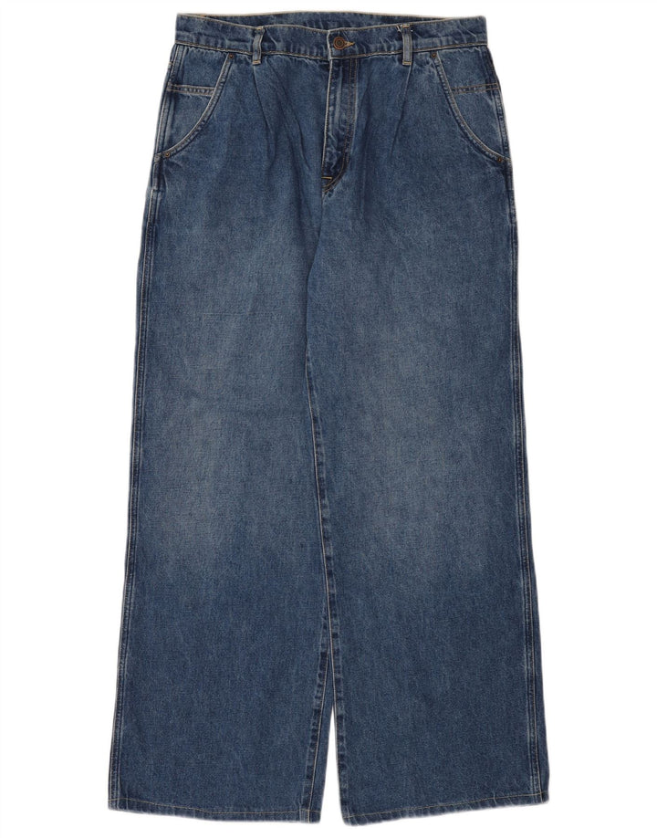 Massimo Dutti Damen-Jeans mit weitem Bein, EU 40, Mittel W30 L30, blaue Baumwolle