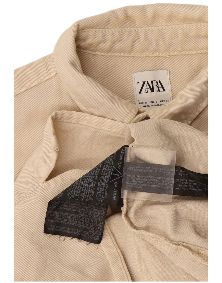 Zara Herren Jeanshemd Small Beige Baumwolle