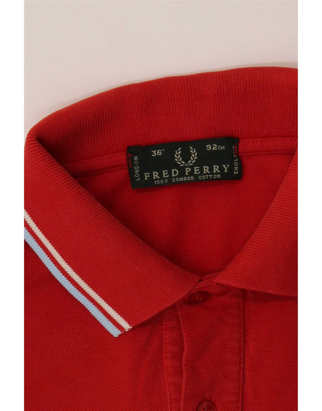 Fred Perry Herren-Poloshirt, klein, rot gestreift, Baumwolle