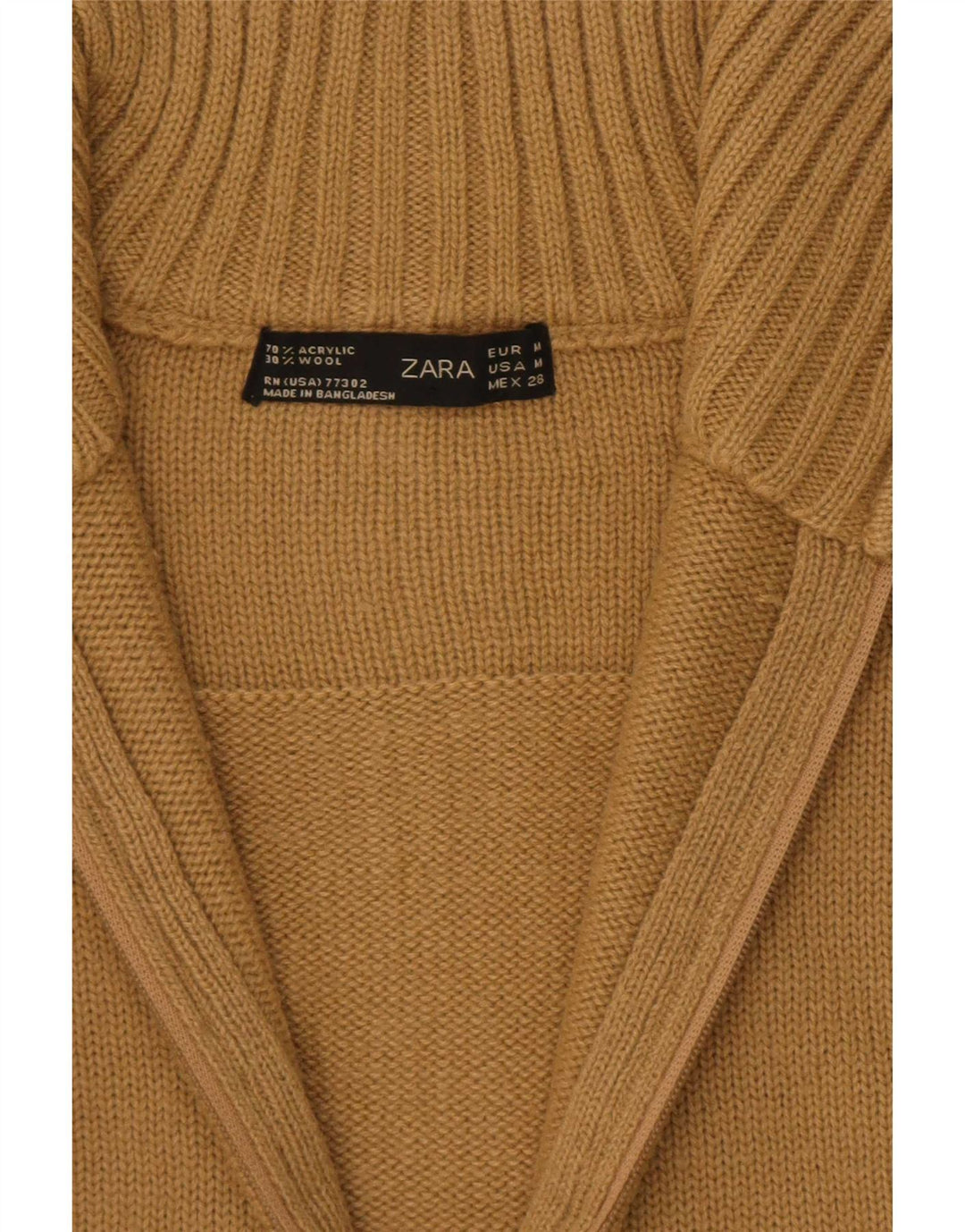 Zara Damen Strickjacke UK 12 Medium Khaki Acryl