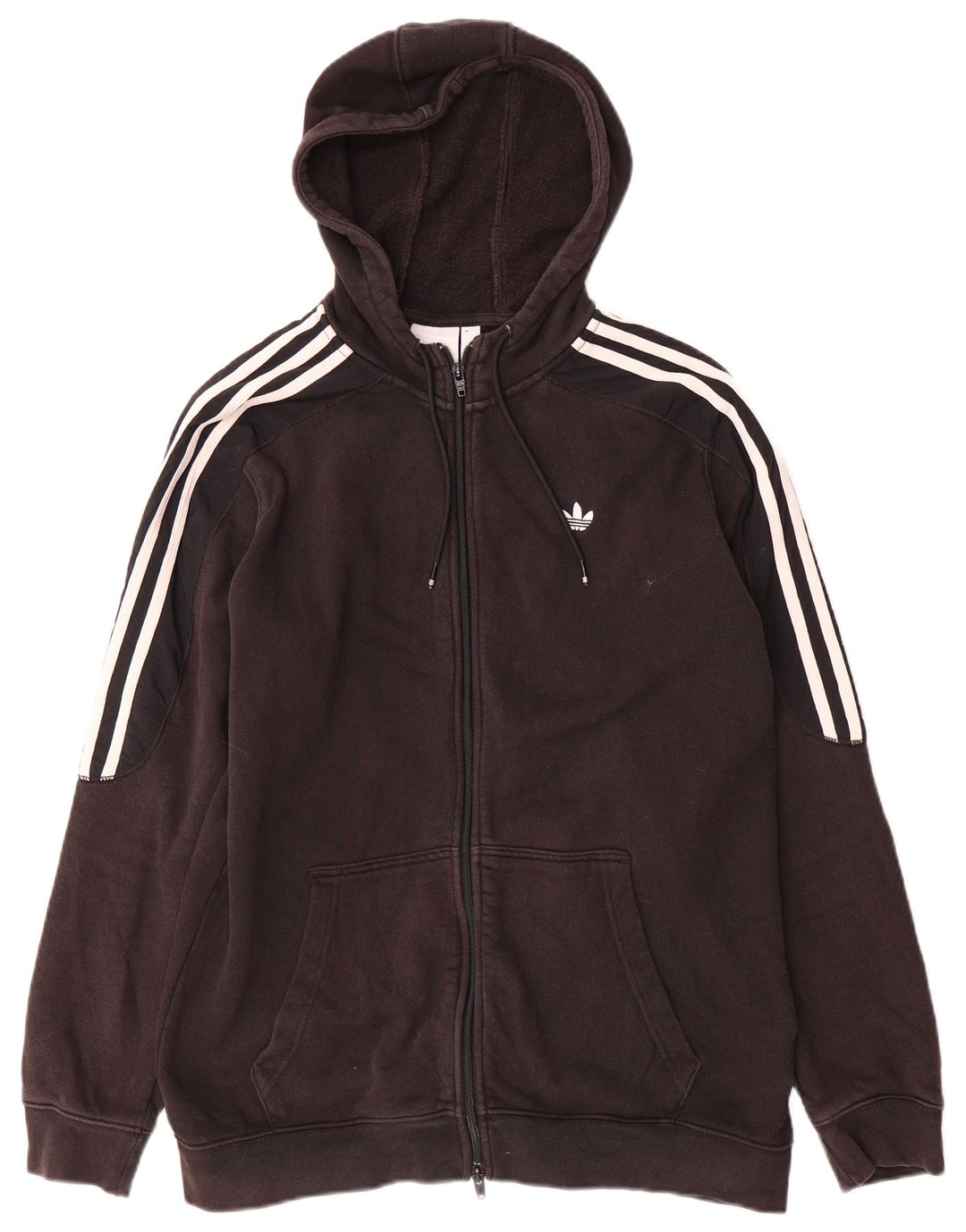 Adidas Herren-Kapuzenpullover mit Reißverschluss, mittelschwarz, Baumwolle