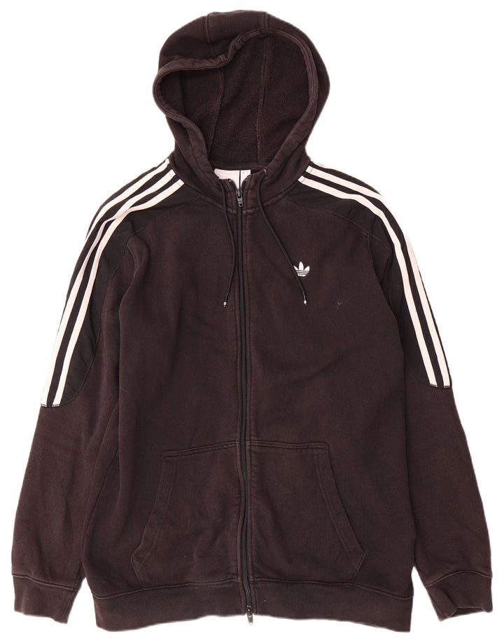 Adidas Herren-Kapuzenpullover mit Reißverschluss, mittelschwarz, Baumwolle