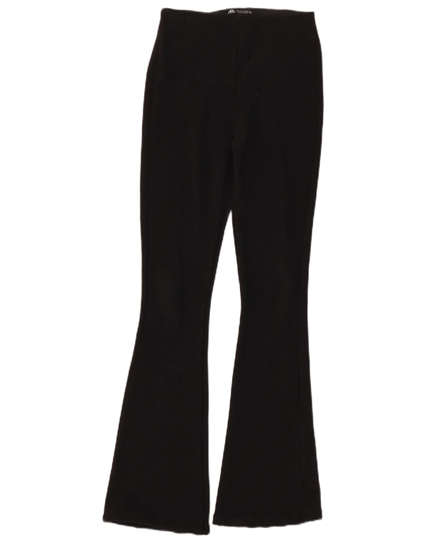 Zara Damen-Flare-Freizeithose, Größe S, W26, L30, Schwarz