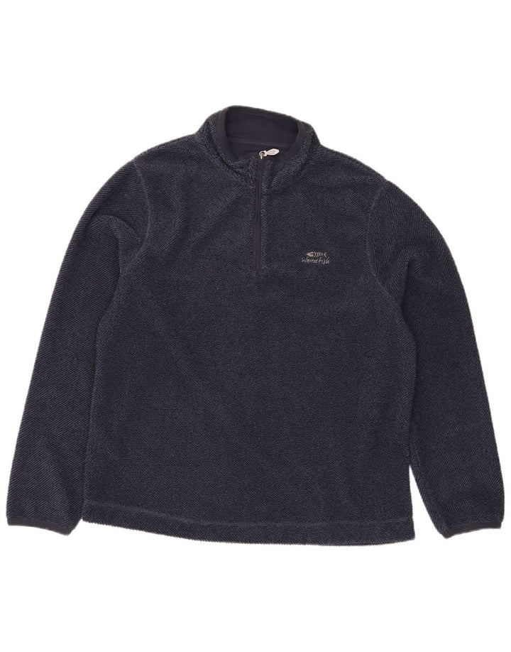 Weird Fish Herren-Sweatshirt mit Reißverschluss am Hals, groß, marineblau, Polyester