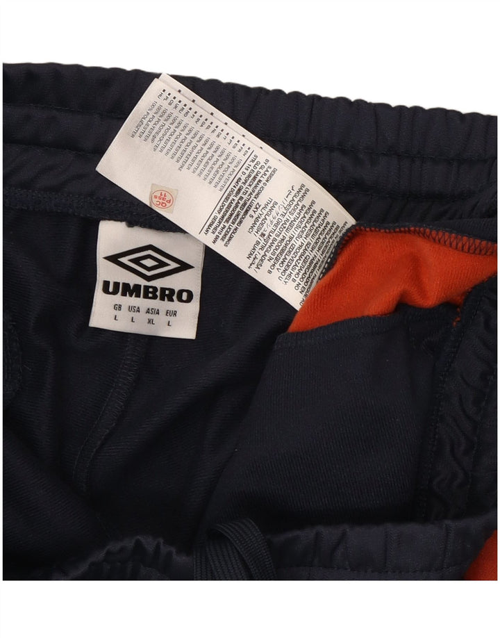 UMBRO Mens Tracksuit Trousers Joggers Large  Navy Blue Colourblock