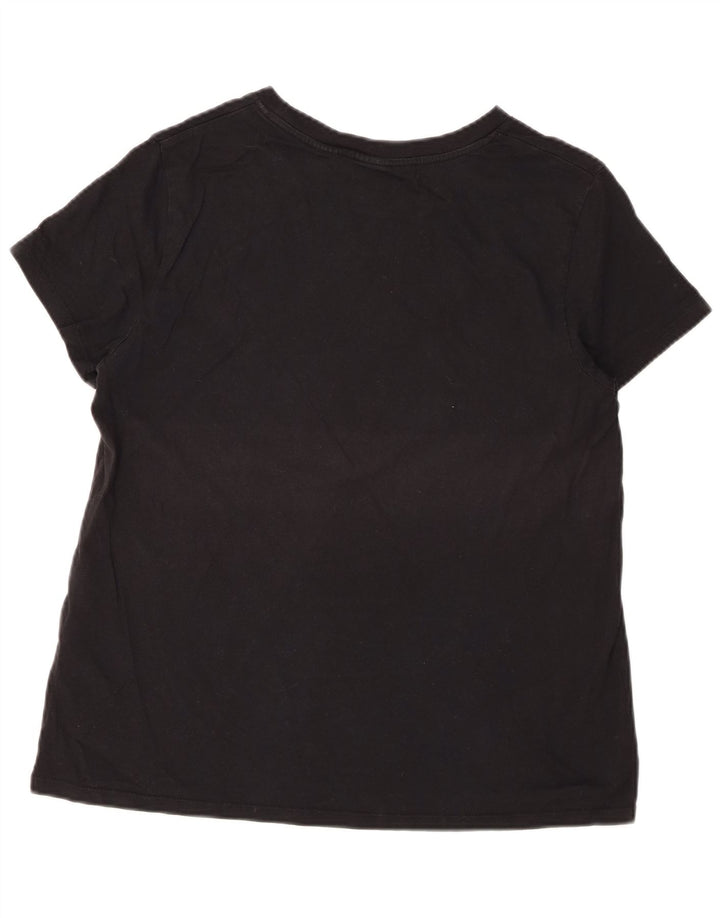 Levi's Damen T-Shirt Top UK 16 Large Schwarz Baumwolle