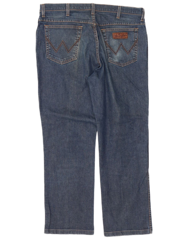 Wrangler Herren Texas Stretch Straight Jeans W38 L29 Blaue Baumwolle