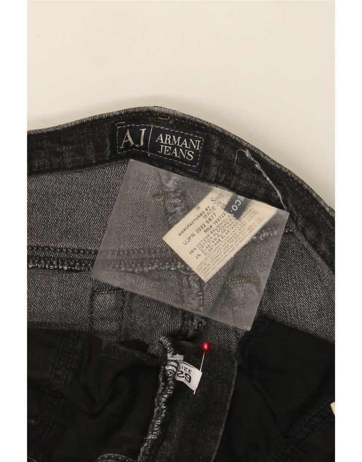 Armani Damen Bootcut Jeans W29 L28 Schwarze Baumwolle