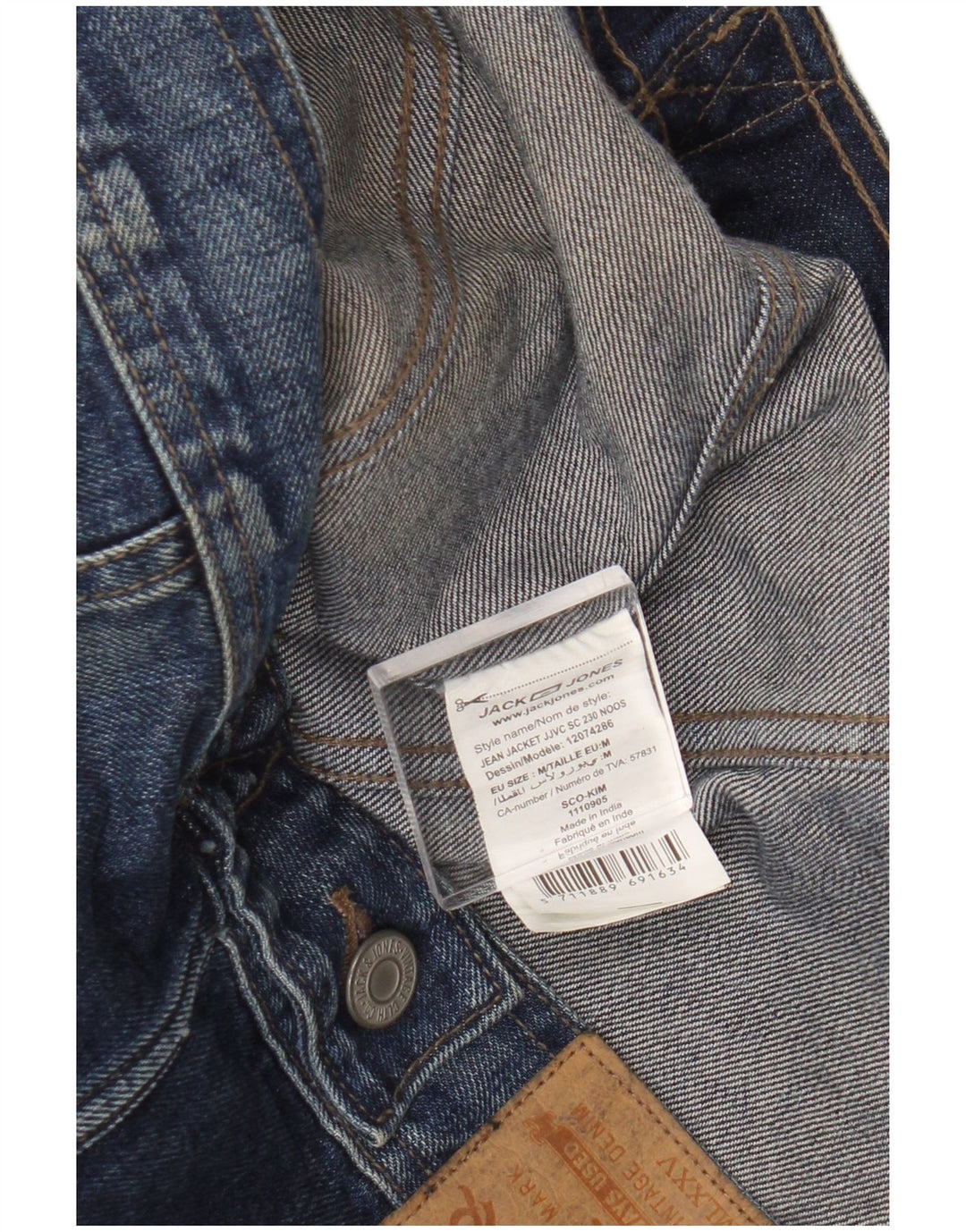 Jack & Jones Herren-Jeansjacke, UK 38, mittelmarineblaue Baumwolle