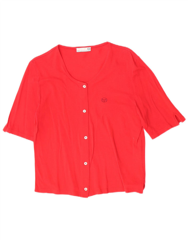 Sergio Tacchini Damen Kurzarm-Blusenoberteil IT 48 XL Rot