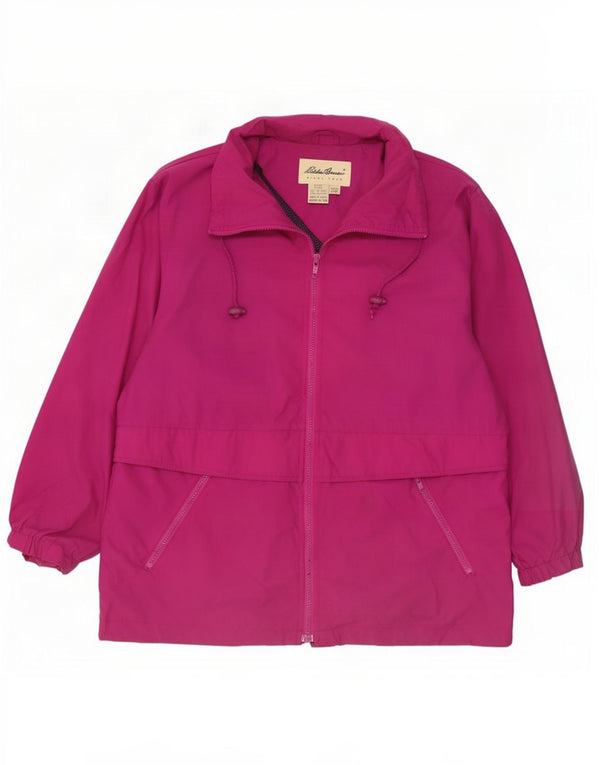 Eddie Bauer Womens Loose Fit Regenjacke UK 14 Mittelrosa Nylon