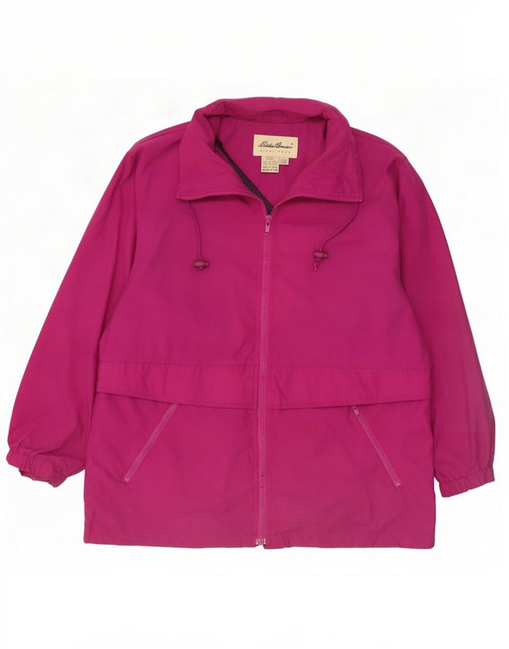 Eddie Bauer Womens Loose Fit Regenjacke UK 14 Mittelrosa Nylon