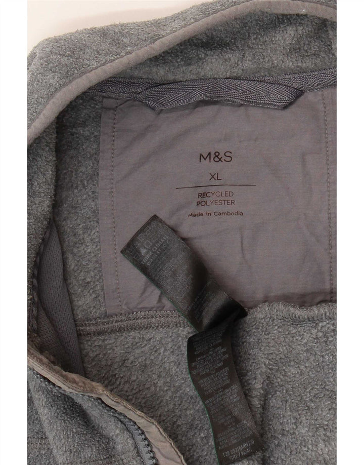 Marks & Spencer Herren Fleecejacke UK 42 XL Grau Polyester