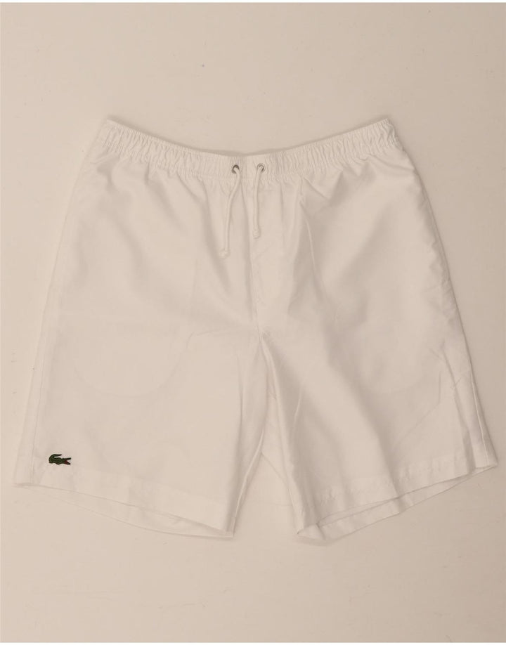 Lacoste Herren-Sportshorts, Größe 4, mittelweiß, Polyester