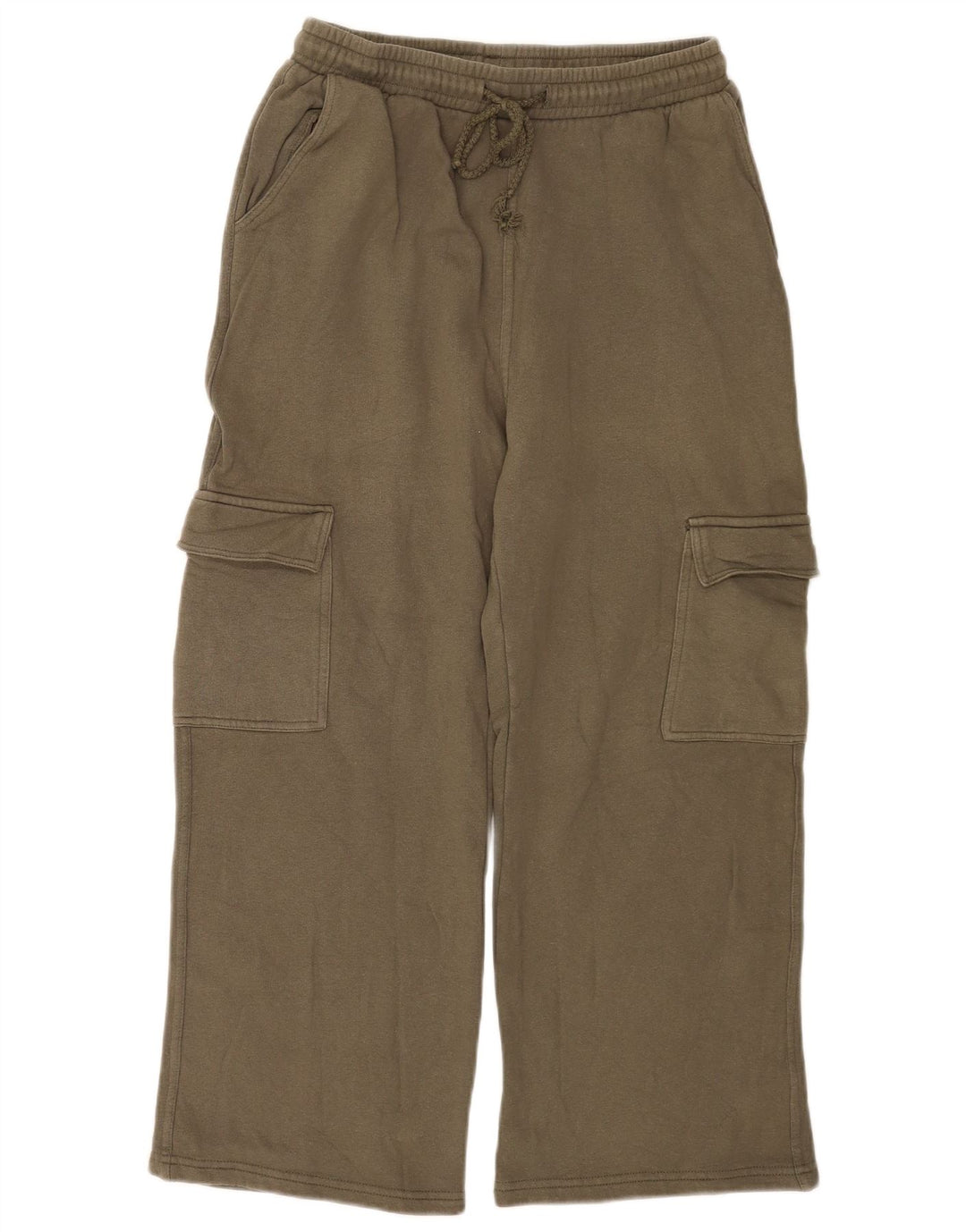 Zara Damen Cargo-Trainingshose UK 12 Medium Khaki Baumwolle