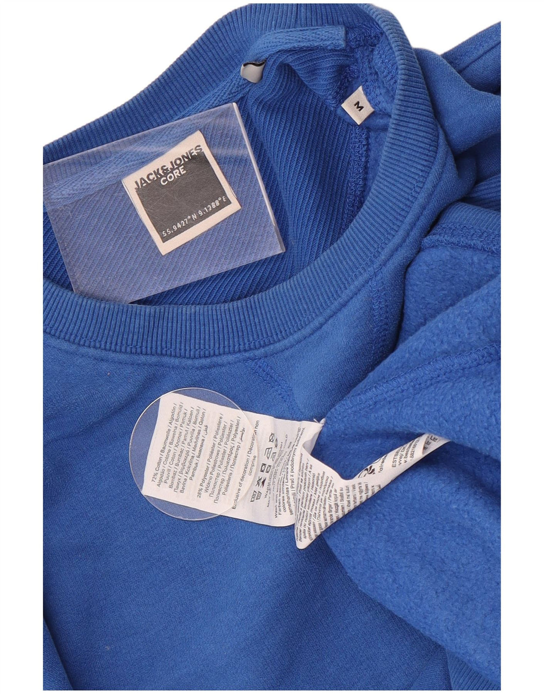 Jack & Jones Herren-Sweatshirt-Pullover aus mittelblauer Baumwolle