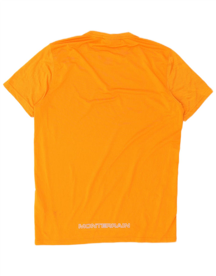 Monterrain Herren T-Shirt Top Small Orange Polyester