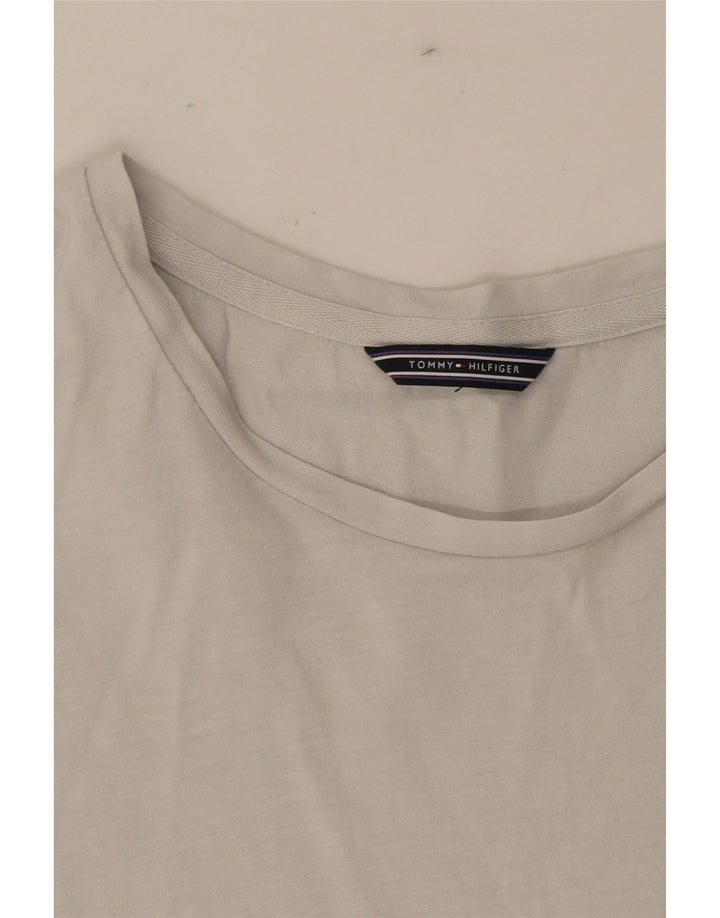 TOMMY HILFIGER Womens T-Shirt Top UK 12 Medium White Cotton Vintage Tommy Hilfiger and Second-Hand Tommy Hilfiger from Messina Hembry 