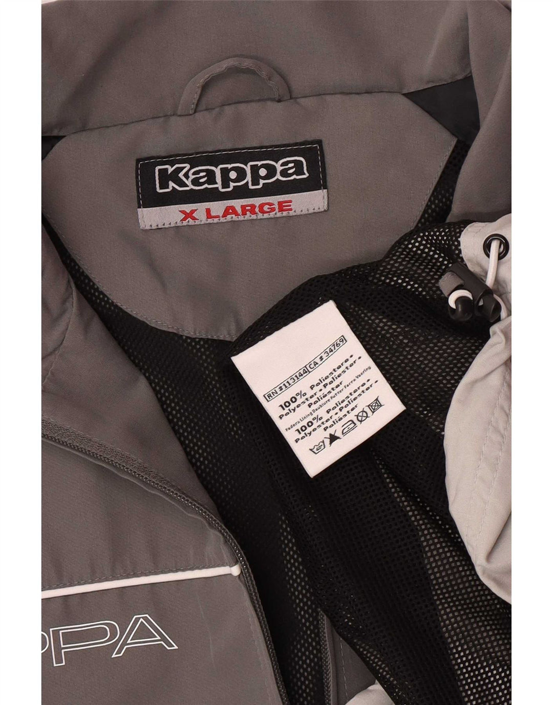 Kappa Herren-Trainingsanzug-Oberteil, Jacke, XL, Grau, Colourblock-Polyester