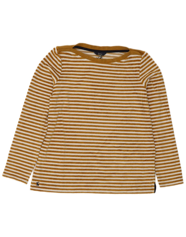JOULES Damen Top Langarm UK 12 Mittelbeige gestreift Baumwolle