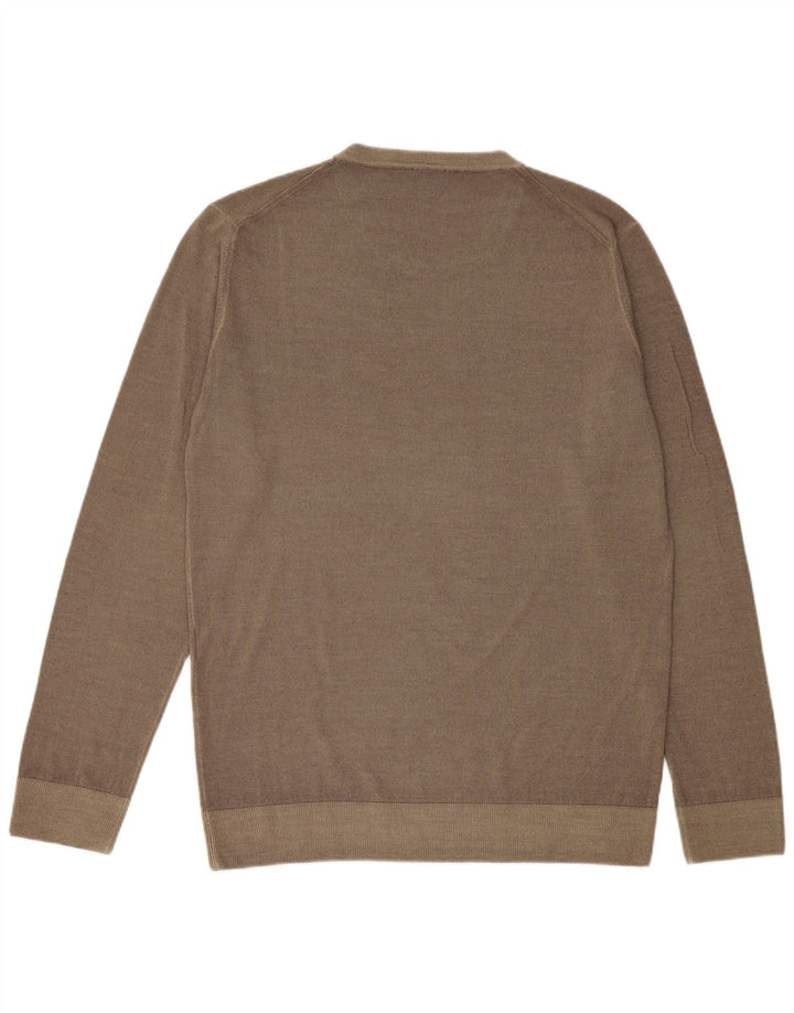 JUST CAVALLI Mens Crew Neck Jumper Sweater 2XL Khaki Wool