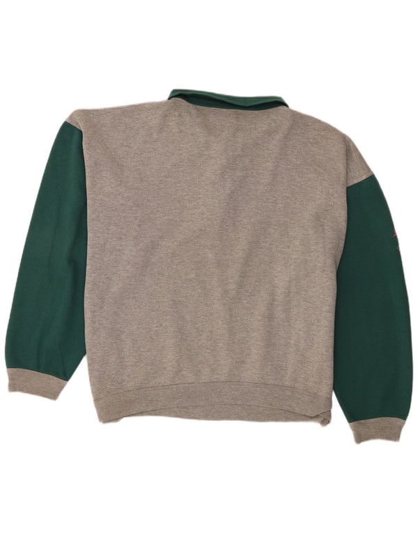 Roby Herren-Sweatshirt mit Rollkragen, 2XL, Grau, Colourblock-Baumwolle