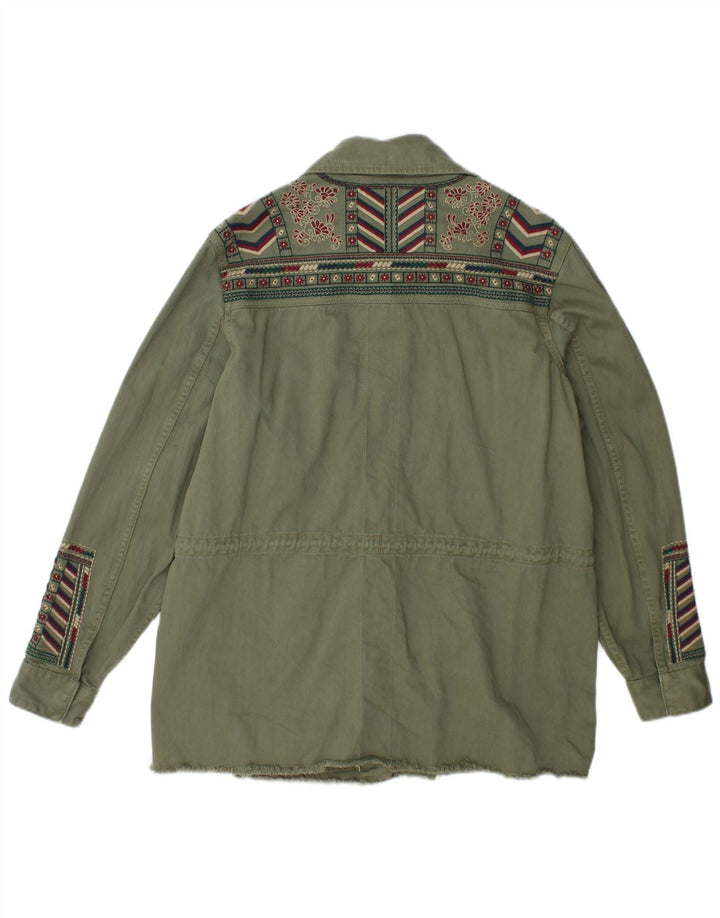 SUPERDRY Damen-Militärjacke mit lockerer Passform, UK 12, Mittelgrün, Fair Isle