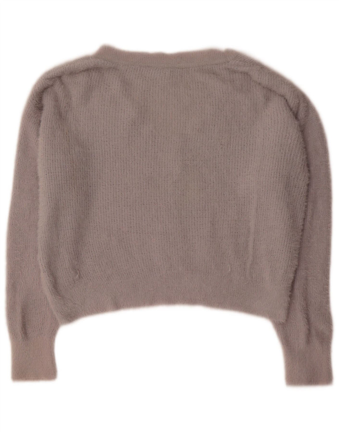 Topshop Damen-Pullover, bauchfrei, übergroß, V-Ausschnitt, Gr. 10, Größe S, Grau