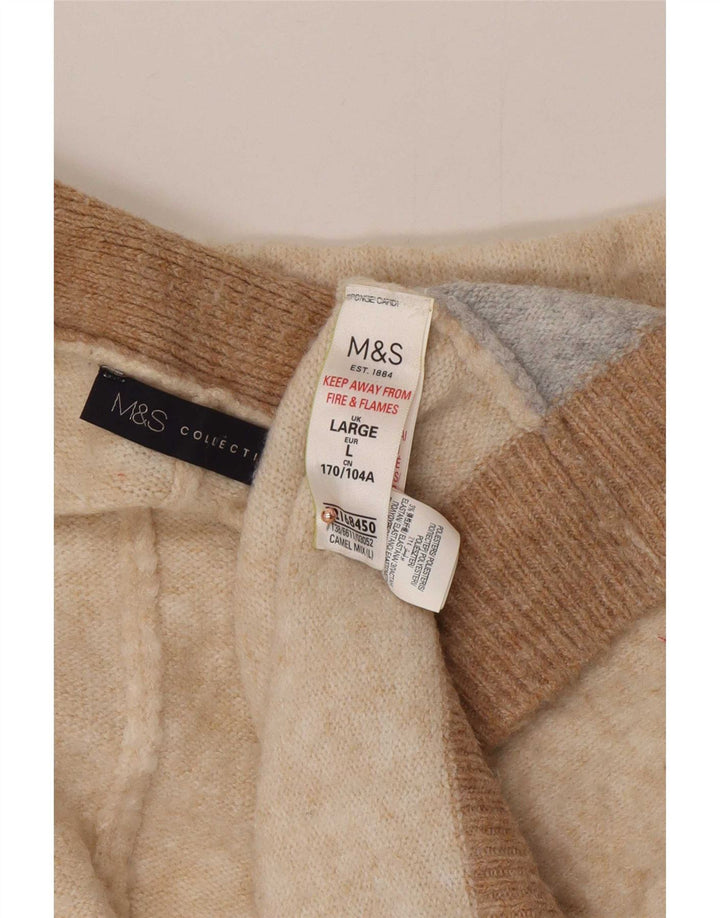Marks & Spencer Damen Longline-Cardigan-Pullover UK 16 Large Beige