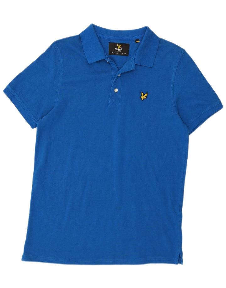 Lyle & Scott Herren-Poloshirt aus mittelblauer Baumwolle