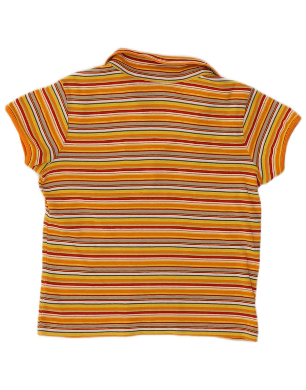 S.Oliver Damen Crop Poloshirt UK 14 Große gelb gestreifte Baumwolle