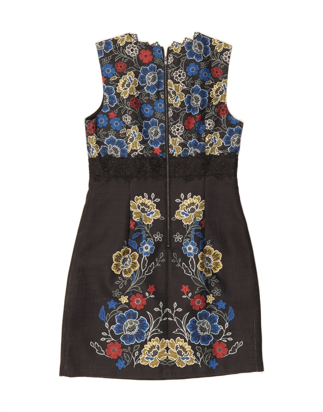 WAREHOUSE Womens Sleeveless Sheath Dress UK 12 Medium  Black Floral Vintage Warehouse and Second-Hand Warehouse from Messina Hembry 