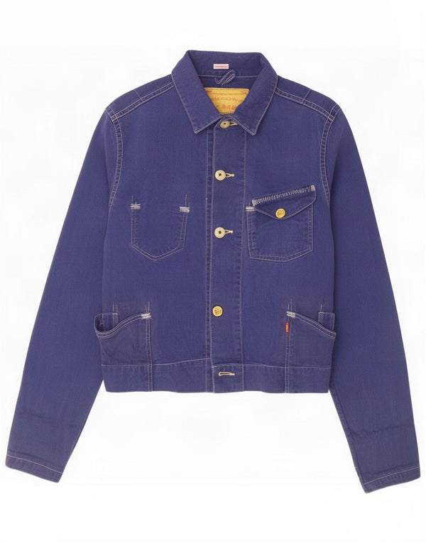 Levi's Damen Jeansjacke UK 14 Medium Purple Cotton