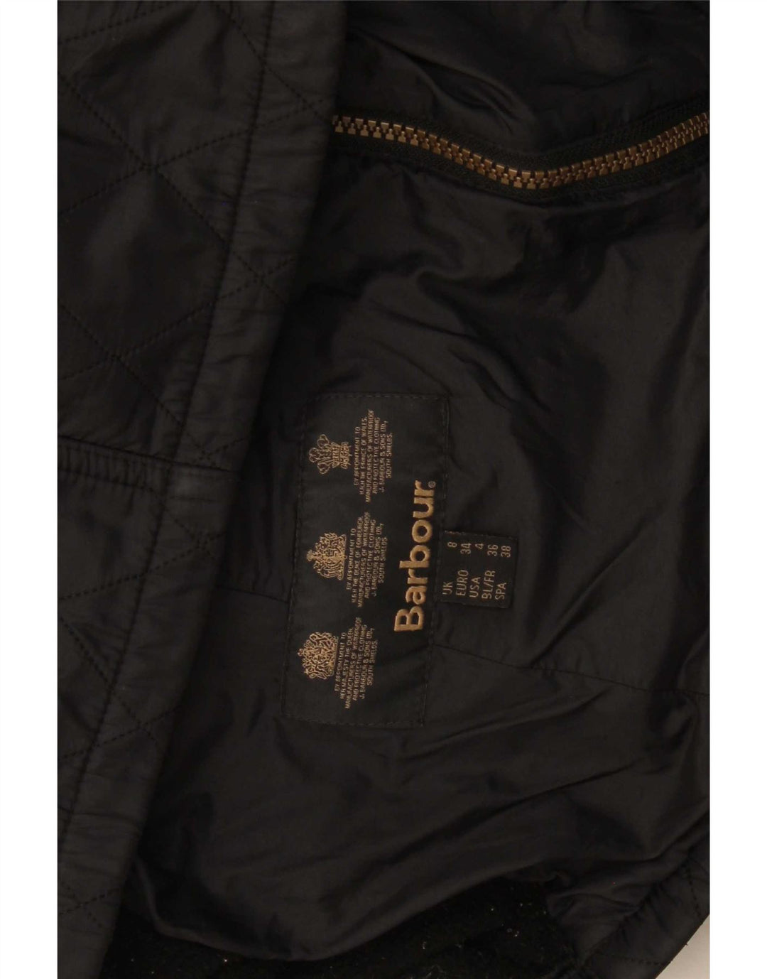 Barbour Damen Steppjacke mit Kapuze, UK 8, Small, Schwarz