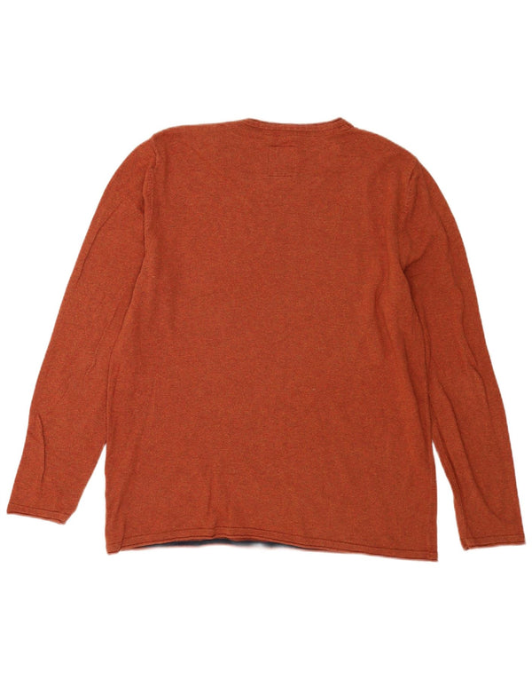 Fat Face Herren-Top, langärmelig, XL, braun, Baumwolle
