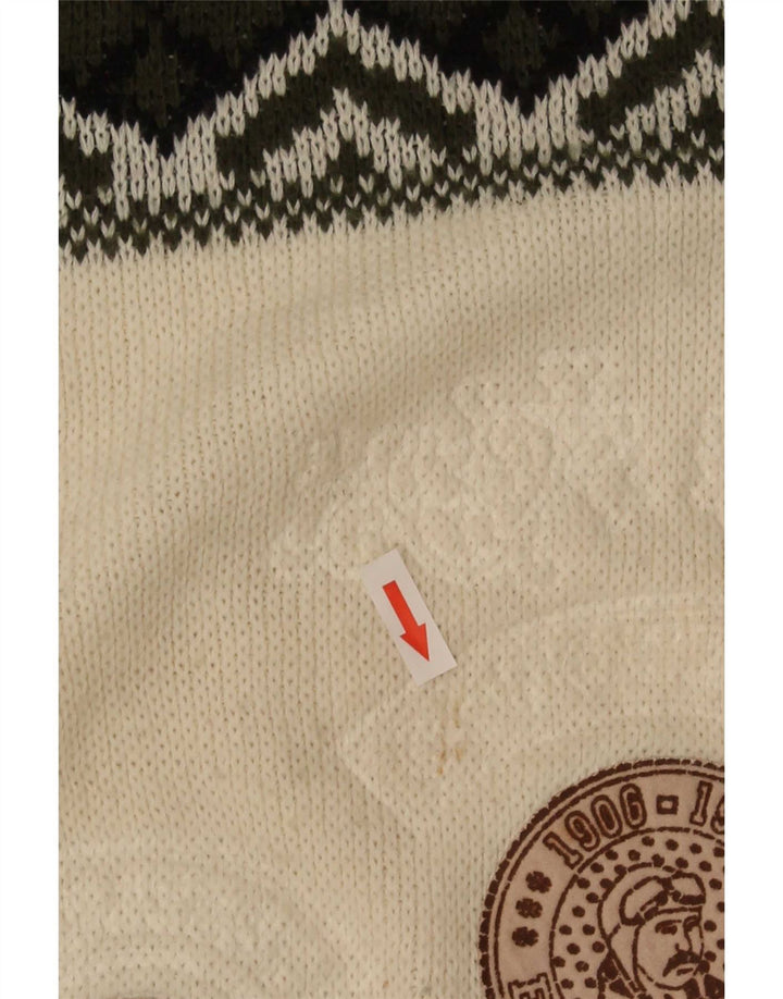 Vintage Herren Rollkragenpullover mit Grafik, groß, grün, geometrisch