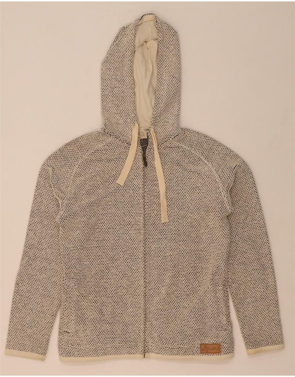 Weird Fish Damen-Kapuzenpullover mit Reißverschluss, UK 14, mittelgrau gefleckte Baumwolle