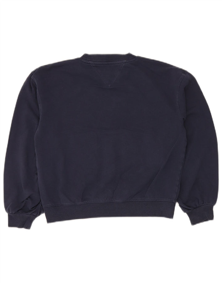 TOMMY HILFIGER Grafik-Crop-Sweatshirt-Pullover für Mädchen, 11–12 Jahre, Marineblau